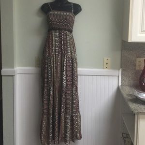 Esley long elastic smock top with leather belt.  S