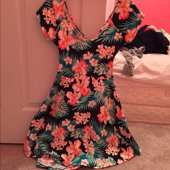 PINK Floral Skater Dress