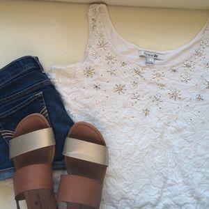 Forever 21 crop lace tank top