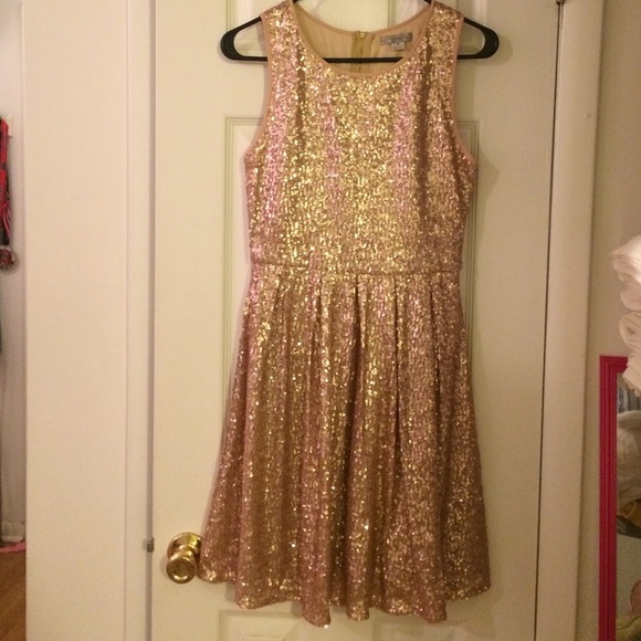 Gold cocktail dress