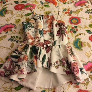 Anthropologie floral peplum top
