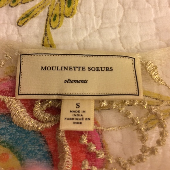 Anthropologie gold detailed lace top - Picture 4 of 4