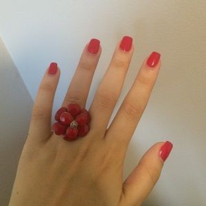 Red flower ring