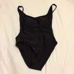 Black High Cut One Piece Swimsuit
