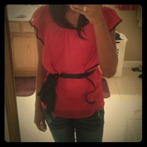 Ruffled Red Dress Shirt