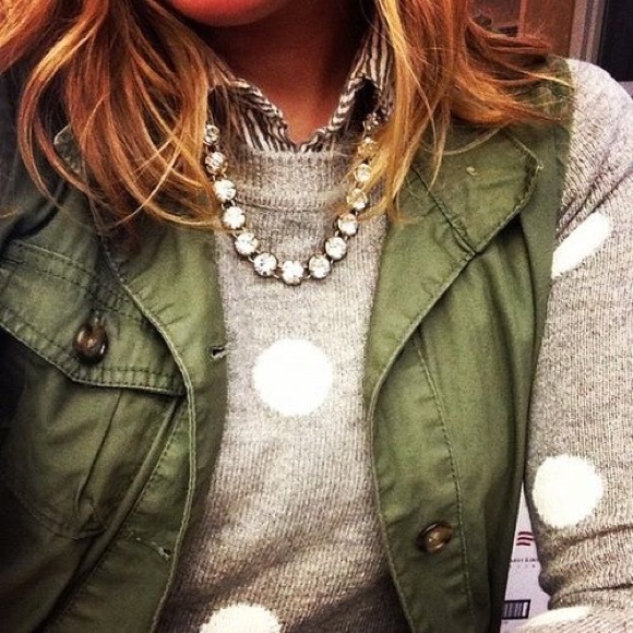JCREW BRASS-PLATED CRYSTAL NECKLACE - Picture 2 of 4