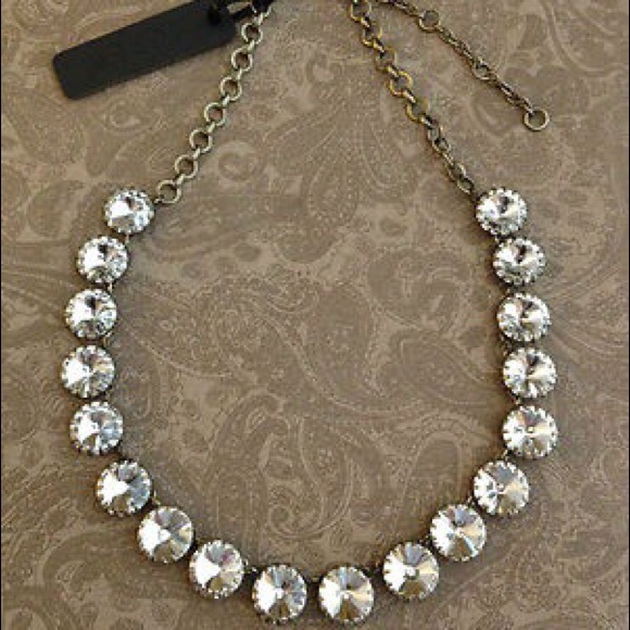 JCREW BRASS-PLATED CRYSTAL NECKLACE - Picture 4 of 4