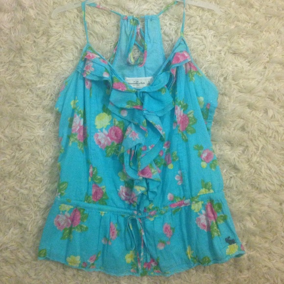 Abercrombie & Fitch blue floral tank top