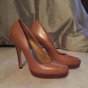 Nude/tan Aldo platform pumps