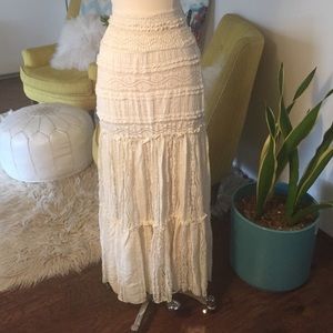 Willow & Clay Lace Maxi Peasant Skirt