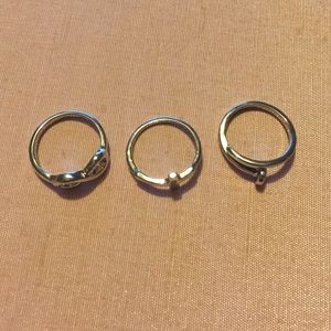 Set of Midi Rings in Silver