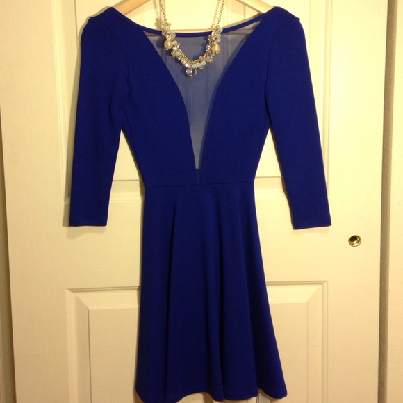 American Apparel backless blue dress