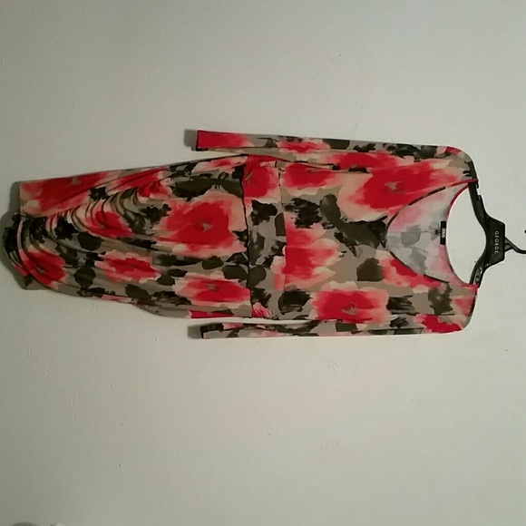 Floral printed wrap dress