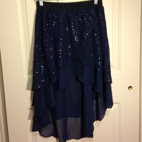 Bling navy blue party skirt