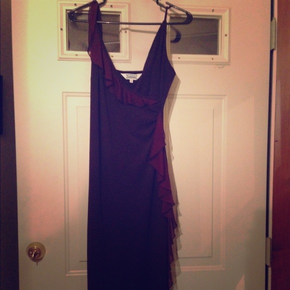 Plum asymmetrical dress