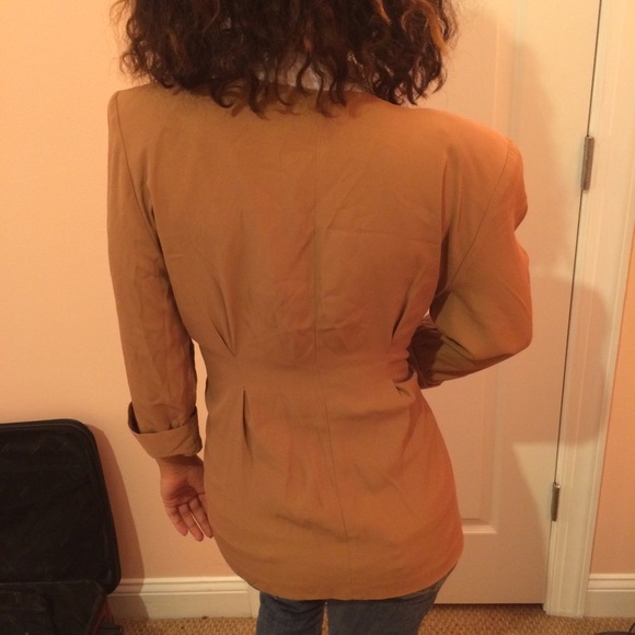 Brown Padded Shoulder Blazer - Picture 2 of 3
