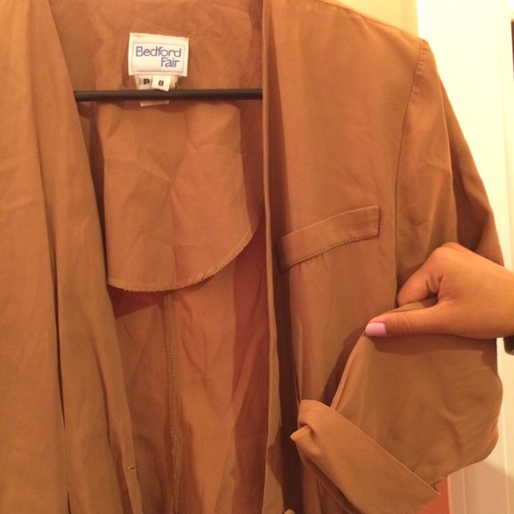 Brown Padded Shoulder Blazer - Picture 3 of 3