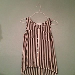Sheer Black Striped Top