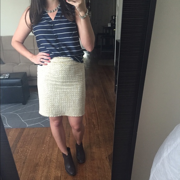 Ann Taylor Yellow Tweed Skirt - Picture 1 of 3