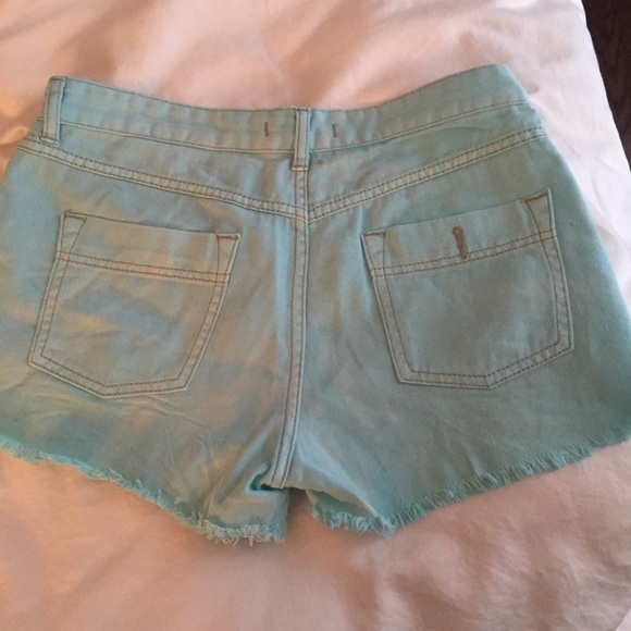 Teal high waisted shorts - Picture 3 of 3