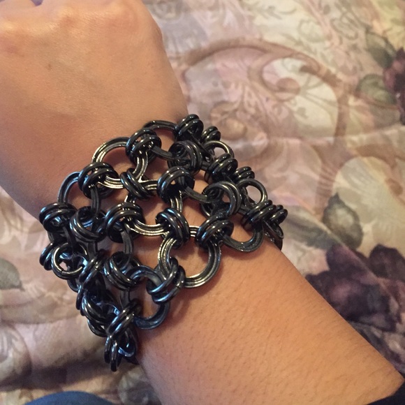 Black metal bracelet