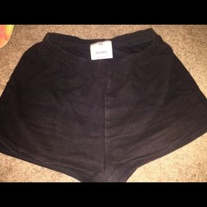 American Apparel Black Denim High Waisted Shorts