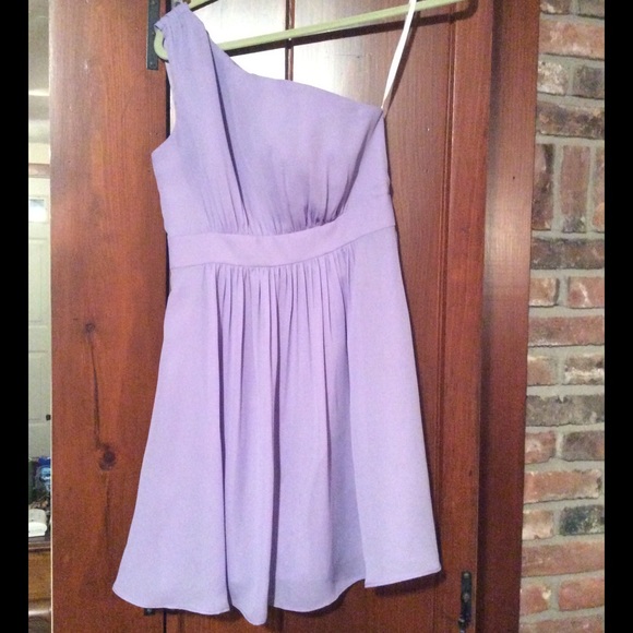 One shoulder lavender dress