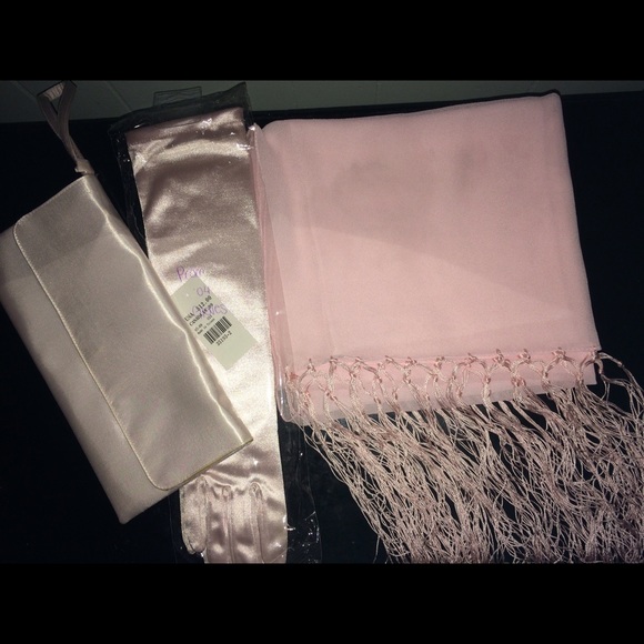 Prom set: clutch, shaw, gloves