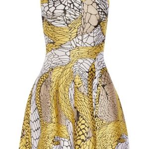 iSSA London dress printed stretch gold and black
