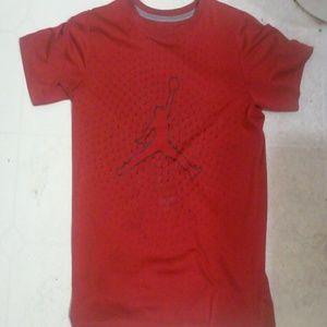 Black and red jordan shirt