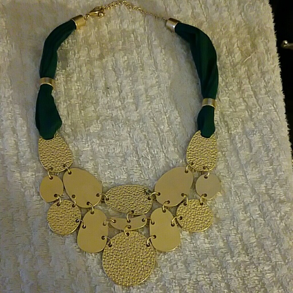 Hunter Green and Gold Necklace