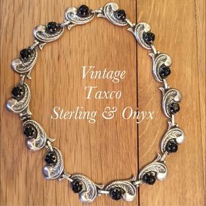 For:Roxanne321 Taxco/Sterling Silver&Onyx Necklace