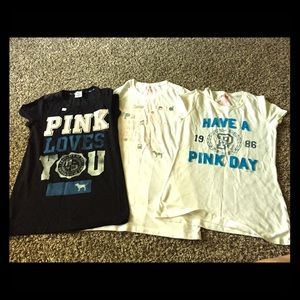 VA Pink Tees (3 shirt lot) all size Medium.