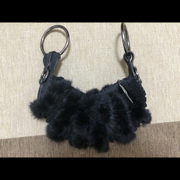 DVF rabbit fur handbag