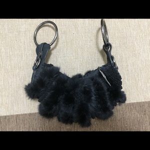 DVF rabbit fur handbag