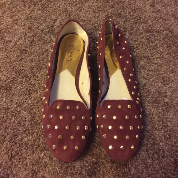 MICHAEL BY MICHAEL KORS AILEE STUDDED SUEDE FLATS
