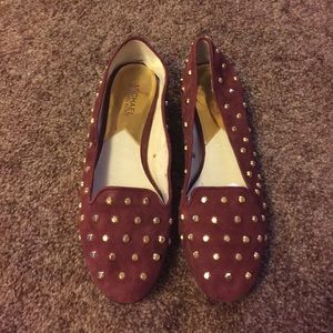 MICHAEL BY MICHAEL KORS AILEE STUDDED SUEDE FLATS
