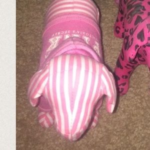 Pink and White Striped Pink Dog
