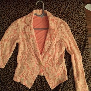 Pink lace blazer
