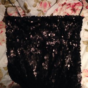 Black Sequins Tube Dress