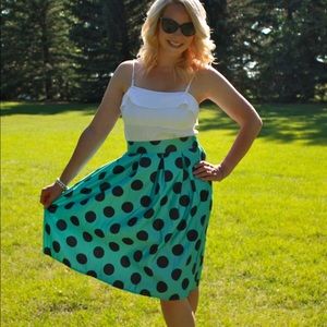 Teal midi skirt