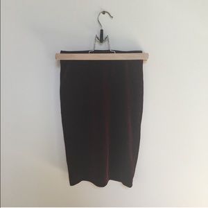American Apparel red velvet bodycon skirt