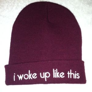 Brand New "I woke up like this" beanie