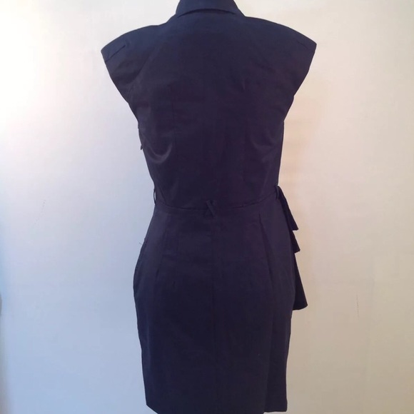 Anthro Leifsdottir Navy Ruffle Tier Collared Dress - Picture 3 of 4