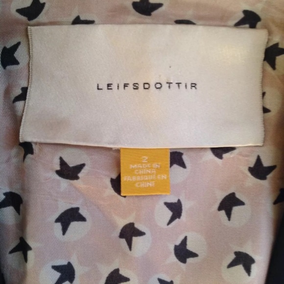 Anthro Leifsdottir Navy Ruffle Tier Collared Dress - Picture 4 of 4