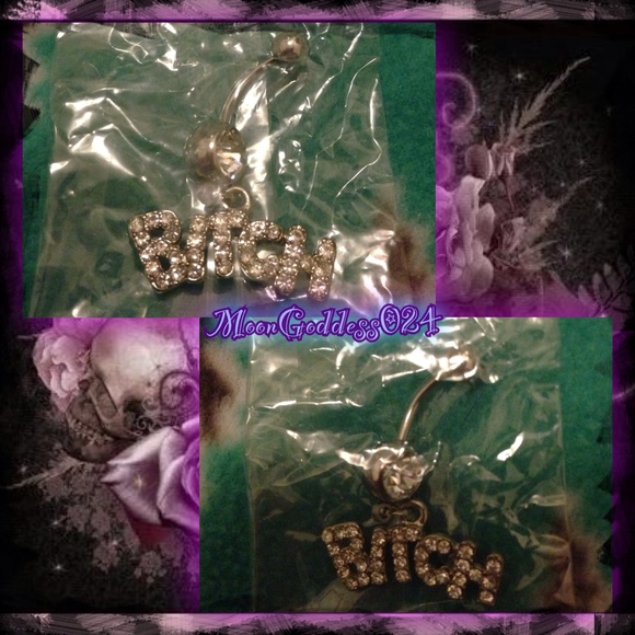 ๐NIP๐นB*TCH BLING BELLY BUTTON NAVEL RING๐ - Picture 3 of 3