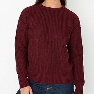 Sale AA Burgundy Fisherman's Pullover