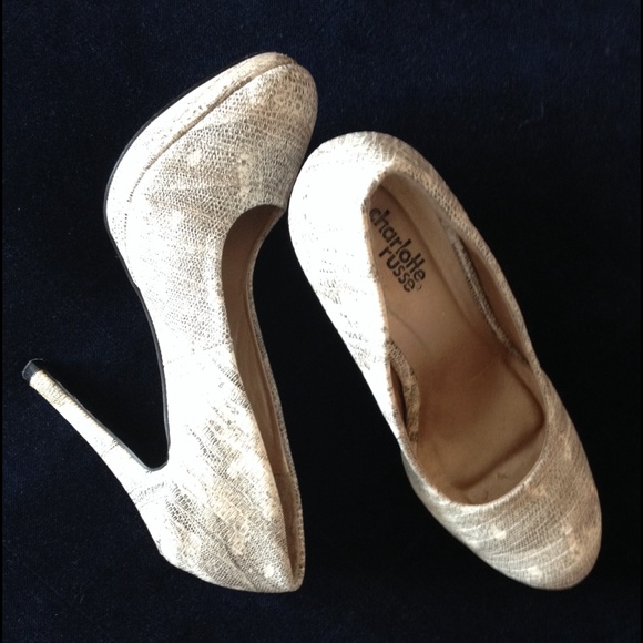 Charlotte Russe Python Print Mini Platform Pumps - Picture 4 of 6