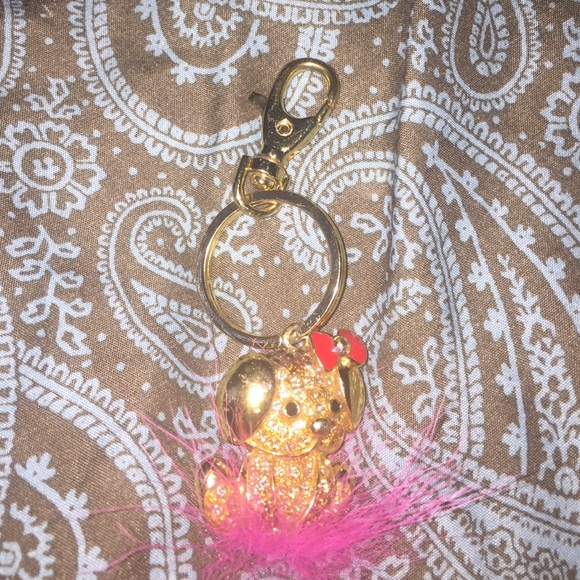 Gold dog keychain