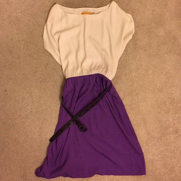 Alice + Olivia 'Cecee' Silk Belted Combo Dress